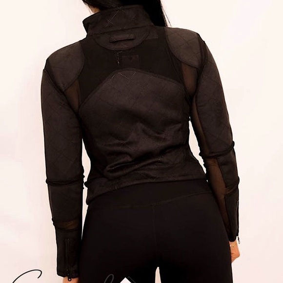 🆕🌿🤍LA SOCIETY: WHITE Suede Quilted Zip Up Jacket w/Mesh Panel LARGE - Picture 11 of 13